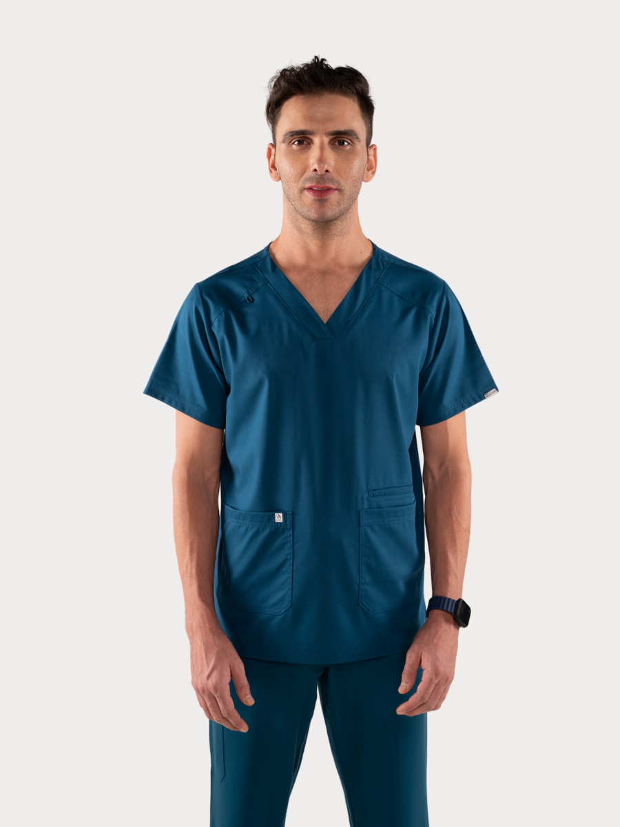 Free Motion Woven Scrub Top Mens